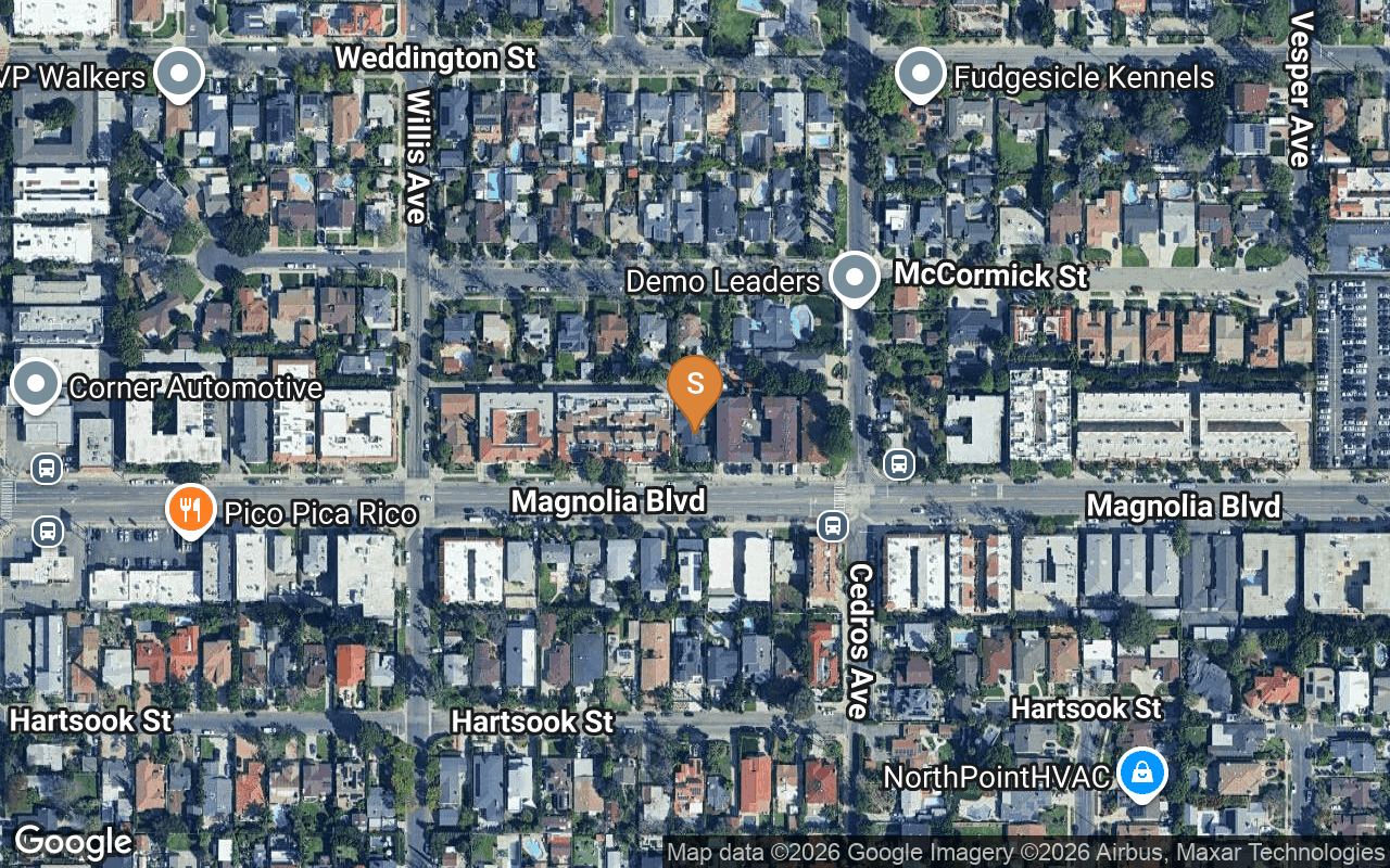 Neighborhood aerial with the lot outlined